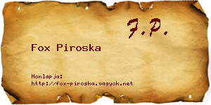 Fox Piroska névjegykártya